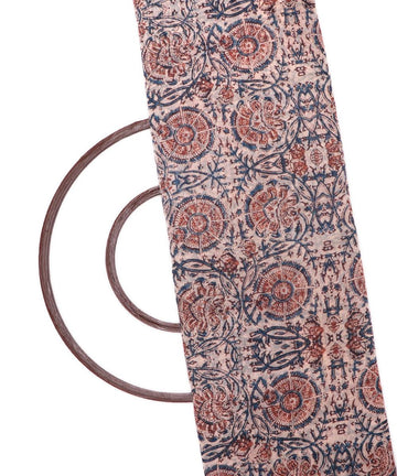white color kalamkari print chanderi fabric 1